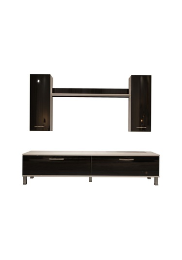 Decoraktiv Eko 7 Slm Std Krom Ayaklı Tv Ünitesi Tv Sehpası Beyaz - Siyah