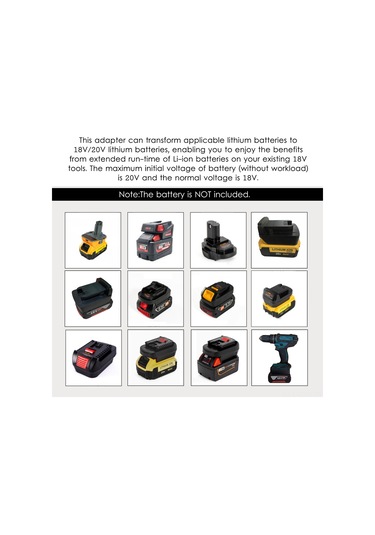 Kosona 18v-20v Lityum Pil Dönüştürücü, Farklı Markalar Arası Adaptör Dewalt-makita Vb. , Araçların Çalışma Süresini Uzatır