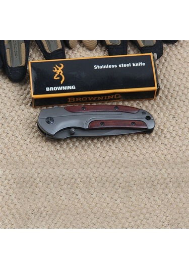 Kişiye Özel Gerber Serisi Avcı Tip Kamp Çakısı 21 cm - Ahşap Sap Çok Renkli