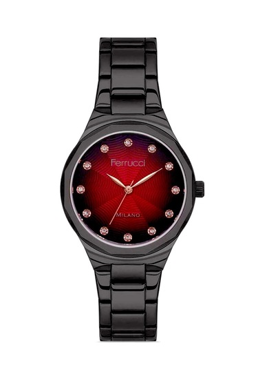 Ferrucci Fc061488 Çelik Kordon Siyah Kadın Kol Saati+çelik Kolye
