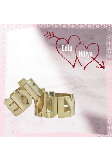 Iki Isimli Alyans Kişiye Özel Çift Gümüş Yüzük