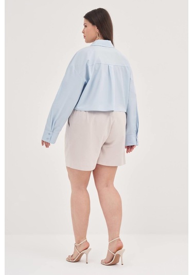 Crop Gömlek-1792 Açık Mavi