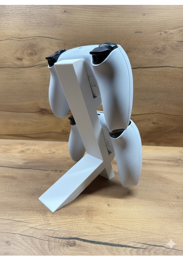 Ps5 Dualsense Oyun Kolu Standı 2 Li Dikey Tutucu 3d Baskı, Şık Ve Dayanıklı Tasarım 20x15x4 Cm Beyaz