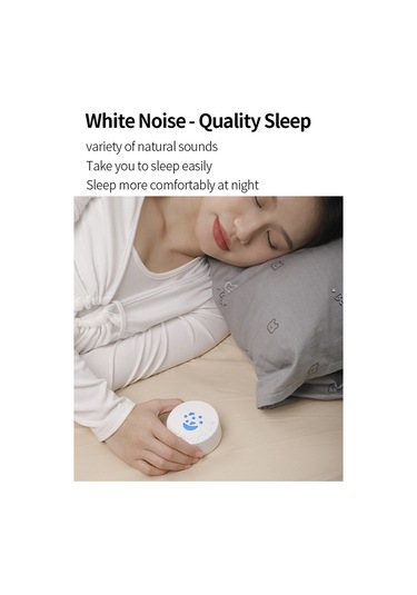 Shineyee Bebek Uyku Makinesi - 18 Rahatlatıcı Ses, Renkli Gece Lambası Ve Taşınabilir Tasarım Beyaz