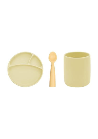 Oioi Porsiyon Tabak + Bardak + Nam Nam Kaşık 3'lü Set
