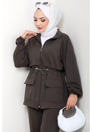 Kapak Cepli Oysho İkili Takım 1652 - Haki Haki