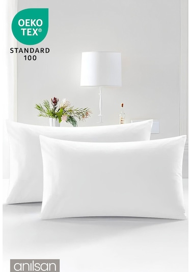 Mikrofiber Antialerjik Yastık - 1000gr, 50x70cm, Boncuk Silikon Dolgulu Beyaz