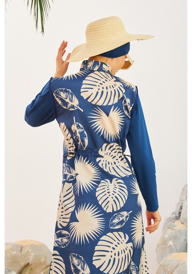 Tam Kapalı Tesettür Mayo Deniz Mayosu Td223-518 Lacivert