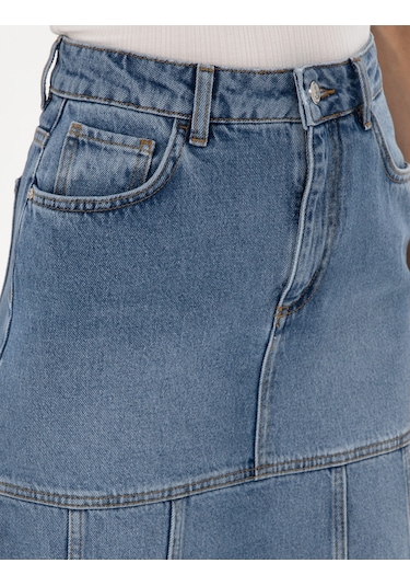 Pierre Cardin Kadın Mavi Etek Jean 50301321-vr036 Mavi