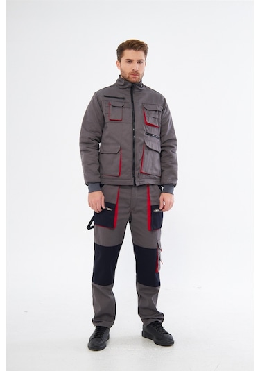 Orange Safety Gri Harman Karışımı Ceket Pantolon