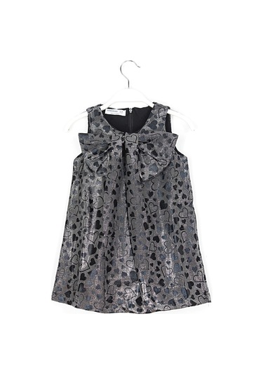 Fiyanklu Kız Çocuk Abiyeleri 3 4 5 6 7 8 9 Yaş Koyu Gri