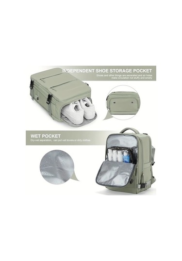 Sandwich Motion003 Küçük Boy Açık Mavi Kapasiteli Seyahat Sırt Çantası Laptop Ayakkabı Cebi Antihırsızlık Özellikli Açık Mavi