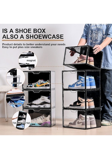 Yaklaşık 46 Numara Yüksek Bilekli Spor Ayakkabı Ayakkabı Kutusu, Şeffaf, Oksidasyon Önleyici, Plastik A