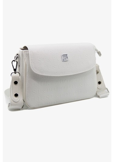 Just Polo Yeni Sezon Kolon Askılı 4 Bölmeli Kadın Omuz Çantası Ve Cüzdan Kombini Pbu217402 Beyaz