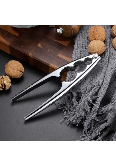 Fındıkkıran Zahmetsizce Çatlak Fındık Ergonomik Saplı Paslanmaya Dayanıklı Dişli Klip Toka Kaymaz Paslanmaz Çelik Ceviz Kraker Aracı Gümüş