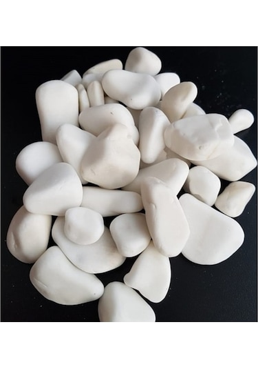 Mezar Taşı  15 Kg 2-4 cm Beyaz Dolomit Tamburlanmış Beyaz Doğal Taş