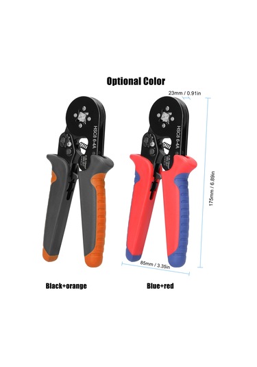 Aubyhe Siyah-turuncu El Tipi Ferrule Presi 0.25-10mm² Awg23-7 - 1200 Adet Terminal Kutulu, Yüksek Mukavemetli Çelik, Hassas Presleme