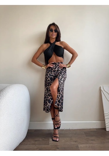 Firmis Yazlık Uzun Yırtmaçlı Etek 388403288 Leopar