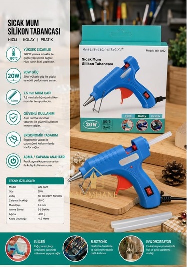 Kalemhane 20w Silikon Tabancası İnce Silikon Giriş