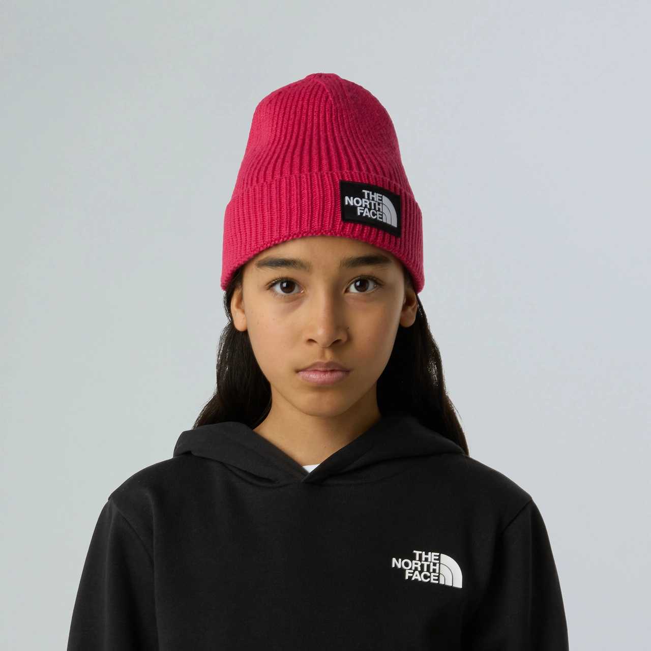 The North Face Logo Box Cuffed Çocuk Kırmızı Bere Nf0a8cgubos1 Pembe