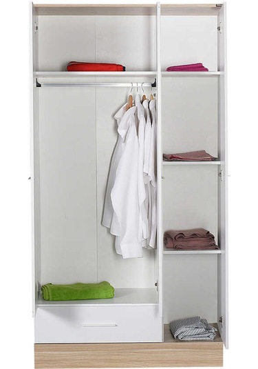 adoremobilya Base Genç Odası 3 Kapılı Tek Çekmeceli Gardırop-Italyan Meşe / Be