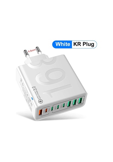 Walkesen Tip C Usb Çoklu Şarj Cihazı 8 Bağlantı Noktalı Hızlı Şarj iPhone Uyumlu, 15 Xiaomi Huawei Pd Duvar Şarj Audistribütör Garantili