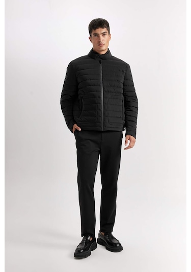 DeFacto Slim Fit Dar Kesim Dik Yaka Fermuarlı Mont D7497AX25SPBK27