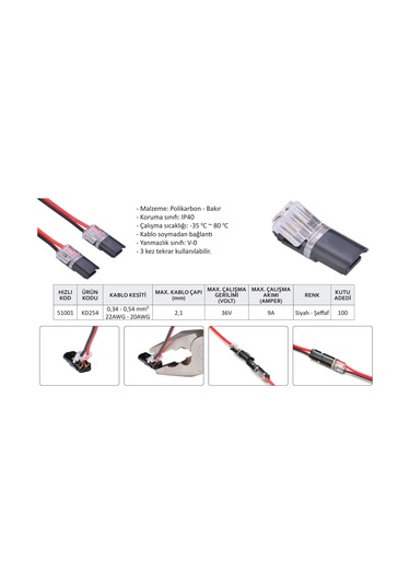 Nexo Soket Tipi Hızlı Kablo Birleştirme Konnektörü 1 Adet