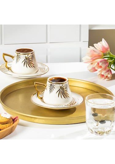 Porsima Seren Altın Yaldızlı 6 Kişilik 12 Parça Fincan Seti