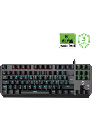 GamePower Overlord 60M Mekanik Mavi Switch Türkçe Q 88 Tuş USB Gaming Klavye