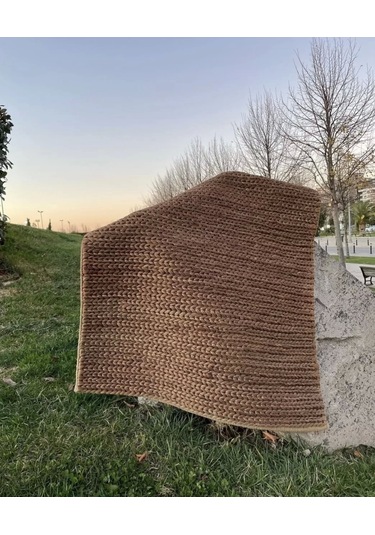 Eko Halı Flatweave Choti Brown Dekoratif Jüt Kilim