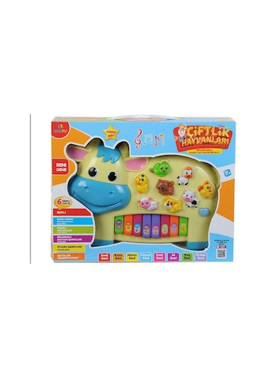 Can Ali Toys Pilli Inek Piyano Türkçe Sesli Müzikli Işıklı  28Cm
