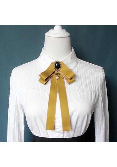 Homyl Şerit Papyon Broş Boyun Kravat Kokteyller Parti Mezuniyet Sarı