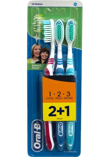 Oral-B Natural Fresh 2+1 Diş Fırçası Medium