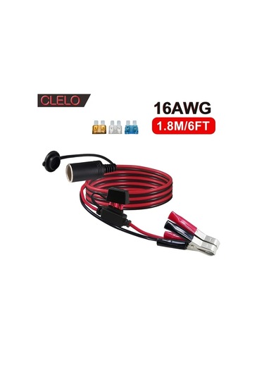 Honeybeeshop Clelo Araç Pili Bağlantı Adaptörü 16awg Uzatma Kablosu 06 Metre 2 Ayak Aşırı Akım Koruma Sigortaları 5a 10a 15a 20a Karavanlar Tekneler