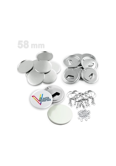 Vizyonstore Buton Anahtarlık Açacak 100 Adet Vg58bans Ø 58 Mm