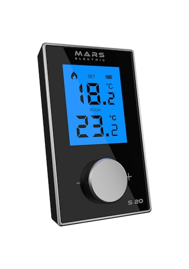 Mars S20 Kablosuz Oda Termostatı Siyah + Purjör