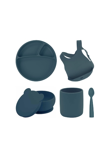 Oioi Silikon Beslenme Seti 5 Parça Önlüklü
