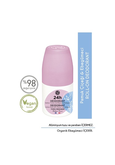Yves Rocher Pamuk Çiçeği & Ebegümeci Kadın Roll-On Deodorant 50 ML
