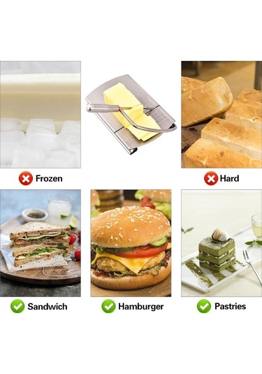 Createtech Dahili Bıçaklı Çelik Peynir Dilimleyici Tahtası, Pratik Kullanım 1 Parça
