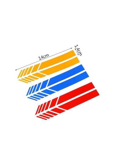 Evrensel Su Geçirmez Araba Dikiz Aynası Çıkartması Çizgili Araba Garland Çıkartması Floresan Uyarı Dekoru Stil Aksesuarları