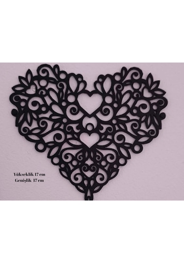 Kalp Duvar Dekoru Siyah
