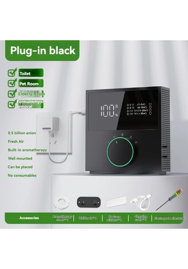 Xuweiwei Siyah Yeni Kalite Şık Dört Seviyeli Negatif İyonlu Hava Temizleyici Banyo Yaşlılar Evcil Hayvan Odası İçin Masaüstü Filtre