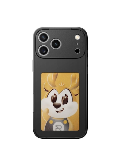 İphone 17 Pro Max Dört Renkli E-mürekkep Ekran Telefon Kılıfı - Siyah Siyah