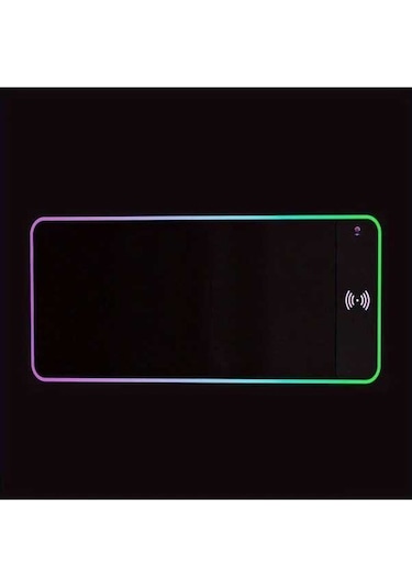 Pazly 15w Kablosuz Şarj 3.0 Rgb Karanlık Gece Fare Pedi 80x30cm Telefon Şarj Cihazı Oyun Masaüstü Bilgisayar Laptop Tablet