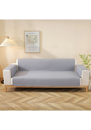 Sones Çift Taraflı Su Geçirmez Evcil Hayvan Yastığı Elmas Desenli Kanepe Kılıfı, Boyut: 130x196cm Gri