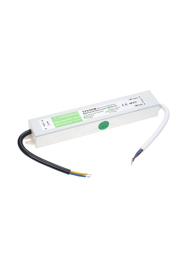 Hfambition Ip67 Su Geçirmez Dış Mekan Led Güç Kaynağı, 12v 20w Çıkışlı, Aşırı Yük Koruma Gümüş