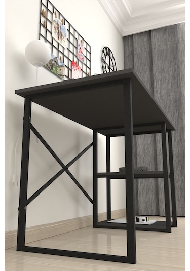 Bofigo 2 Raflı Çalışma Bilgisayar Masası 60 x 120 CM Antrasit