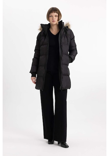 DeFacto Su İtici Şişme Uzun Mont Parka Rüzgar Geçirmez Fermuarlı Suni Kürk Çıkarılabilir Kapüşonlu A4105AX24SPBK27 Siyah DeFacto Su İtici Şişme Uzun Mont Parka Rüzgar Geçirmez Fermuarlı Suni Kürk Çıkarılabilir Kapüşonlu A4105AX24SPBK27 Siyah