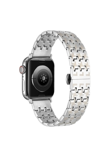 Watch Ultra 49mm Uyumlu Krd-86 Metal Kordon Blt Gümüş